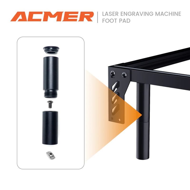 ধাতু উচ্চকরণ লেজার খোদাইকারী রাইজার কালো রঙ ACMER লেজার খোদাই মেশিনের জন্য